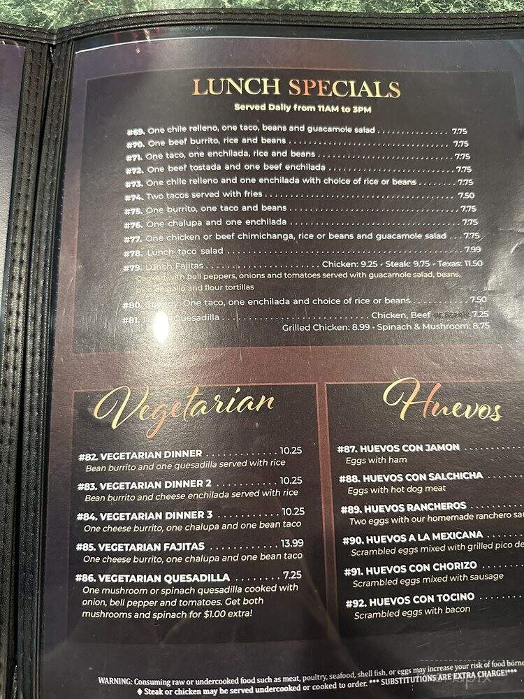 El Rosal - Barnesville, GA menu_pic