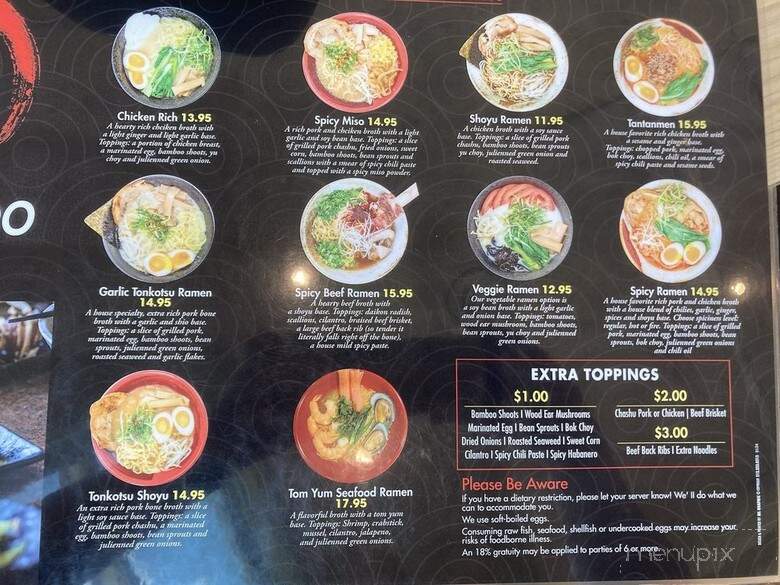 Hokkaido Ramen and Sushi - Louisville, KY menu_pic