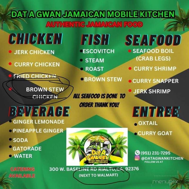 Dat A Gwan Jamaican Mobile Kitchen - Rialto, CA menu_pic