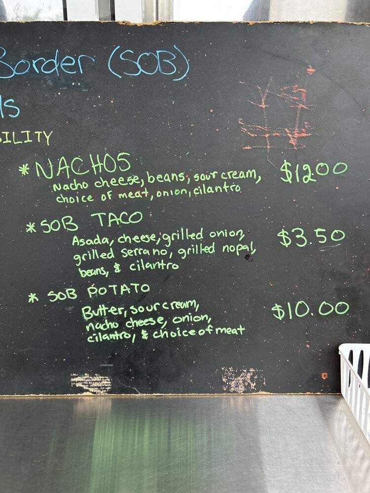 South of Border Tacos - Costa Mesa, CA menu_pic