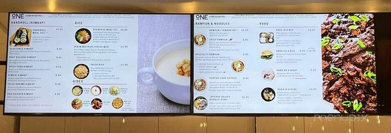 One Korean Bistro - Atlanta, GA menu_pic