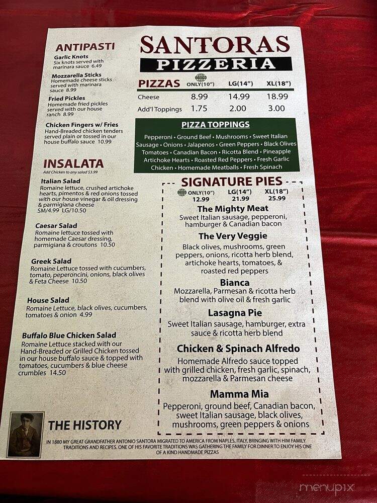 Santora's Pizzeria - Ocoee, FL menu_pic