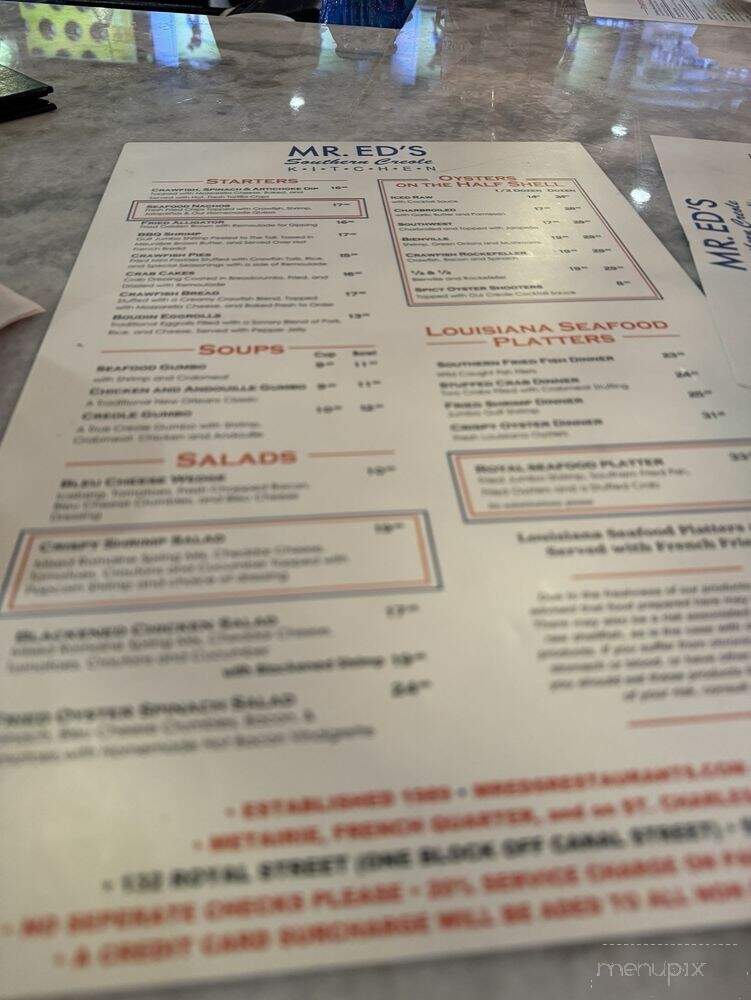 Mr Ed's Southern Creole Kitchen - New Orleans, LA menu_pic