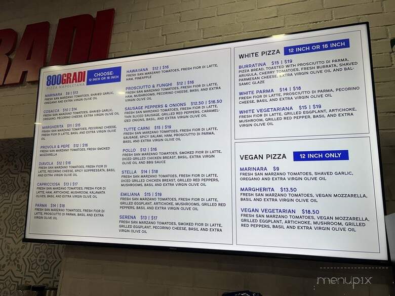 800Gradi Pizza - Miami, FL menu_pic