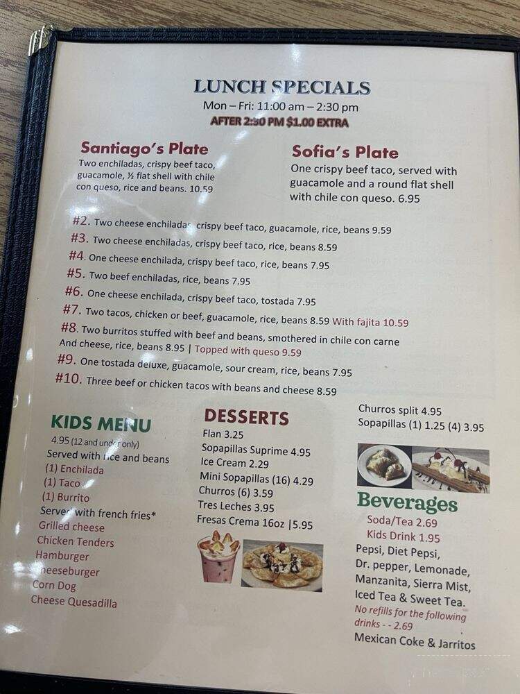 Santiago's - San Antonio, TX menu_pic
