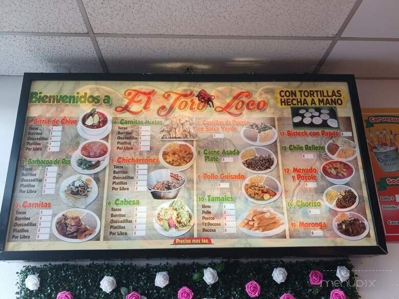 El Toro Loco Restaurant - Whittier, CA menu_pic