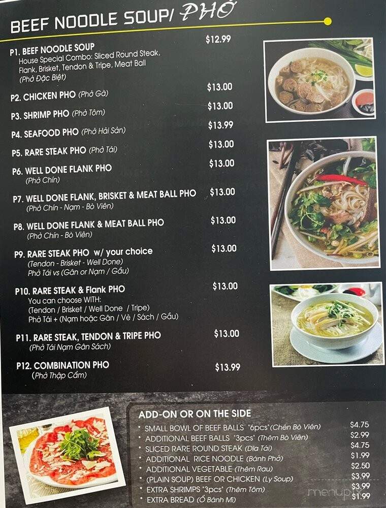 Shai Restaurant - Garden Grove, CA menu_pic