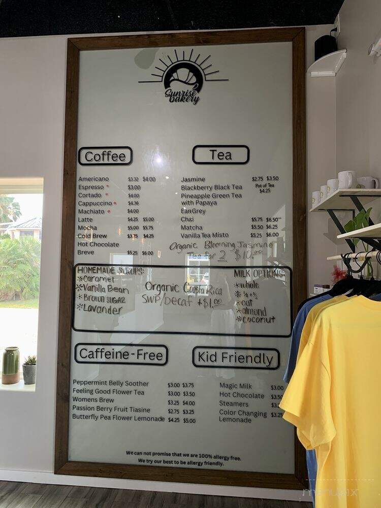 Sunrise Bakery - South Padre Island, TX menu_pic