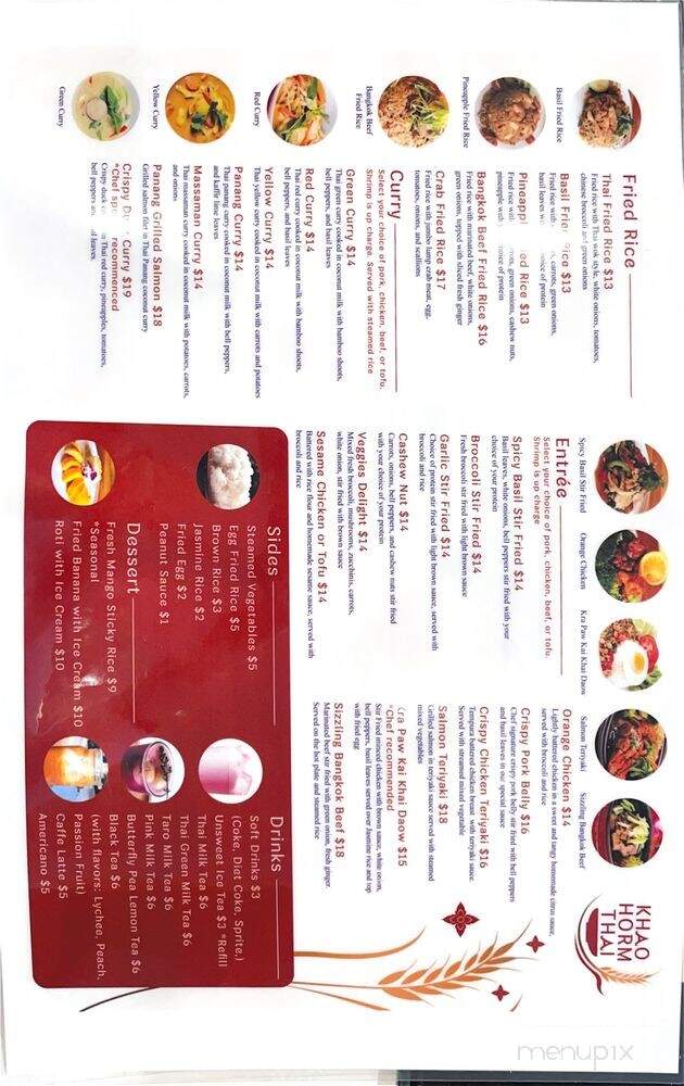 Khao Horm Thai - Dallas, TX menu_pic