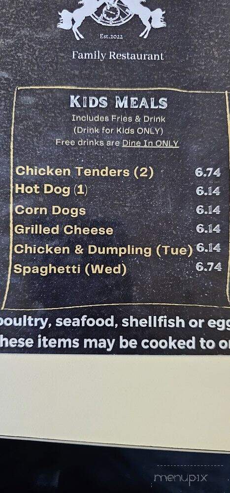 Andrew's Family Restaurant - Wingate, NC menu_pic