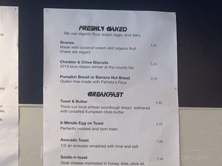 Outer Heaven Espresso - Nevada City, CA menu_pic