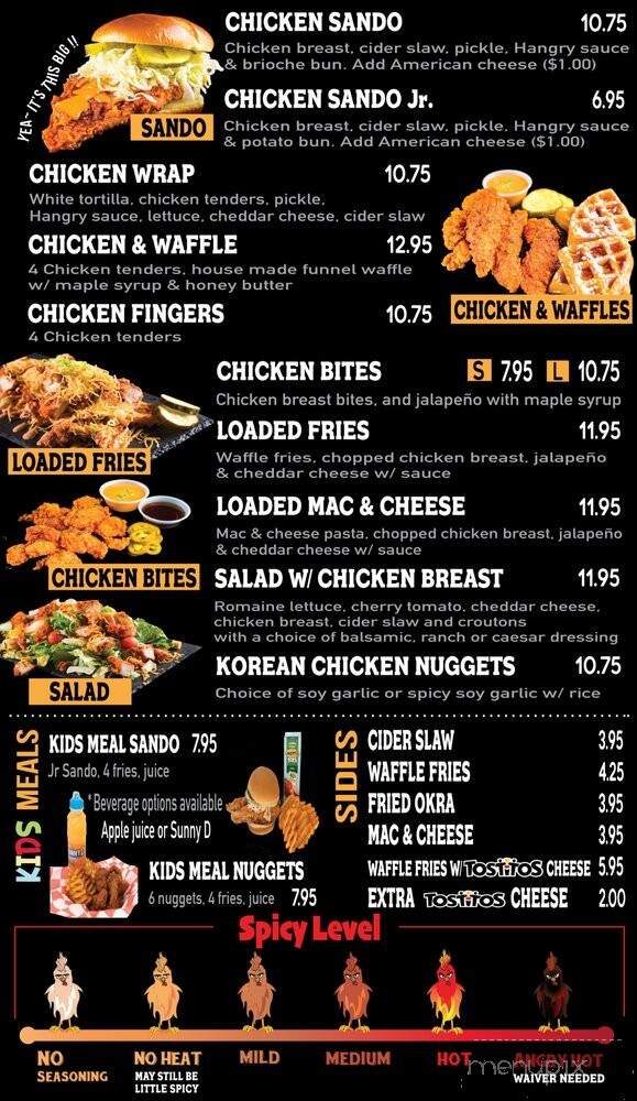 Hangry Joe's Hot Chicken - Manassas, VA menu_pic