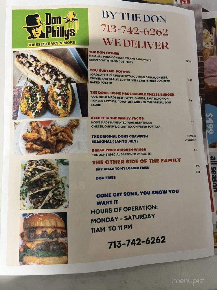 Don Philly HTX - Houston, TX menu_pic