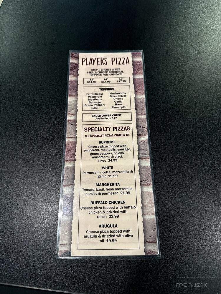 Players Grille - Jacksonville, FL menu_pic