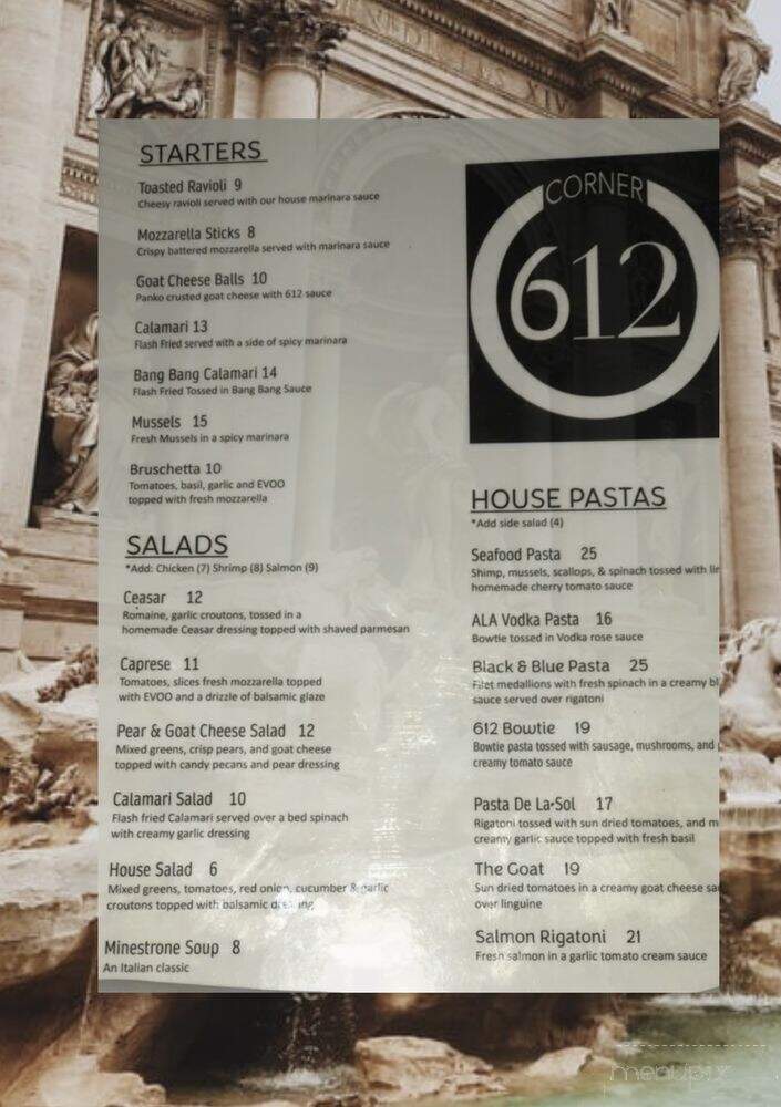 Corner 612 - Peru, IL menu_pic