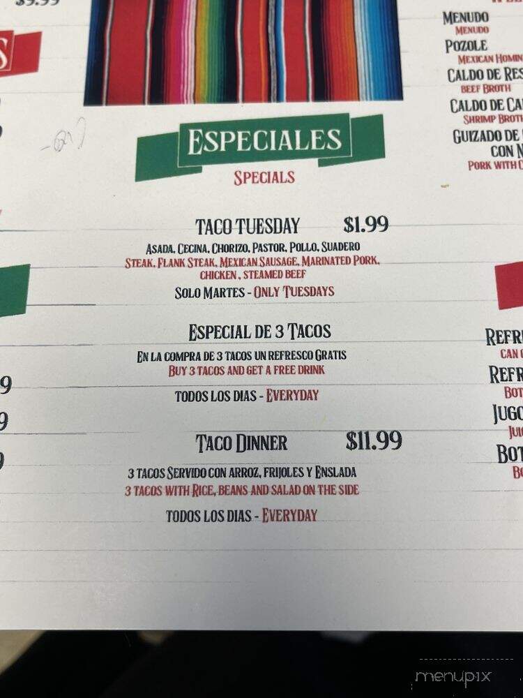 Los Tres Hermanos Guerrerenses - Chicago, IL menu_pic