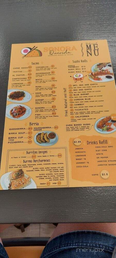 Sonora Querida Mexican Sushi & Tacos - Oklahoma City, OK menu_pic