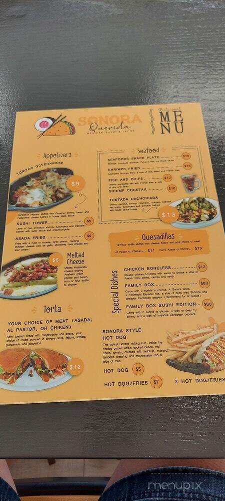 Sonora Querida Mexican Sushi & Tacos - Oklahoma City, OK menu_pic