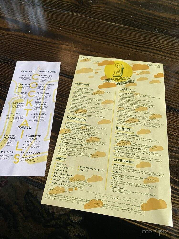 The Bird - Norfolk, VA menu_pic