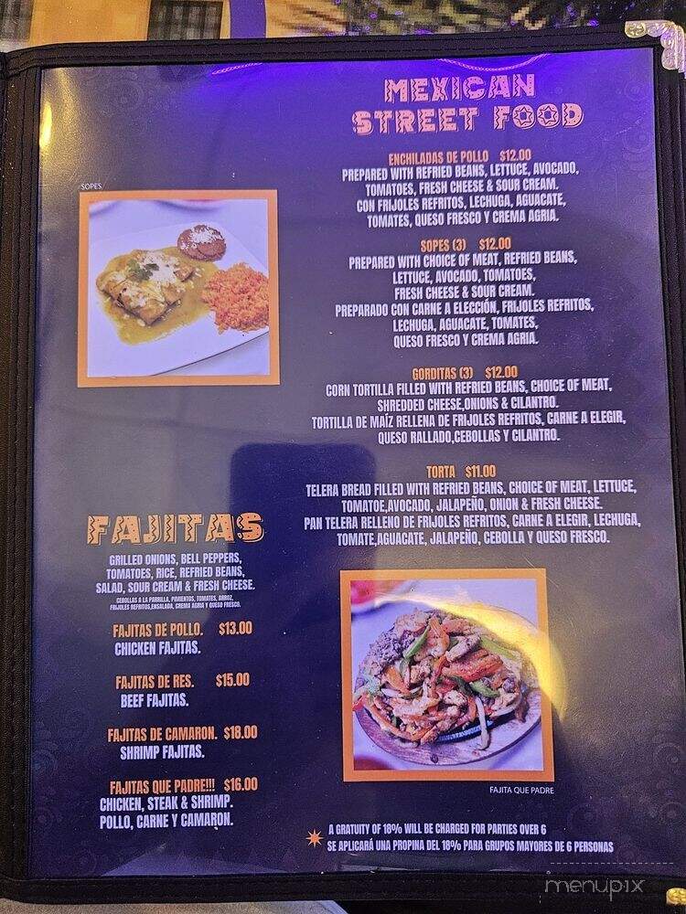 Que Padre Mexican Restaurant - Jacksonville, FL menu_pic