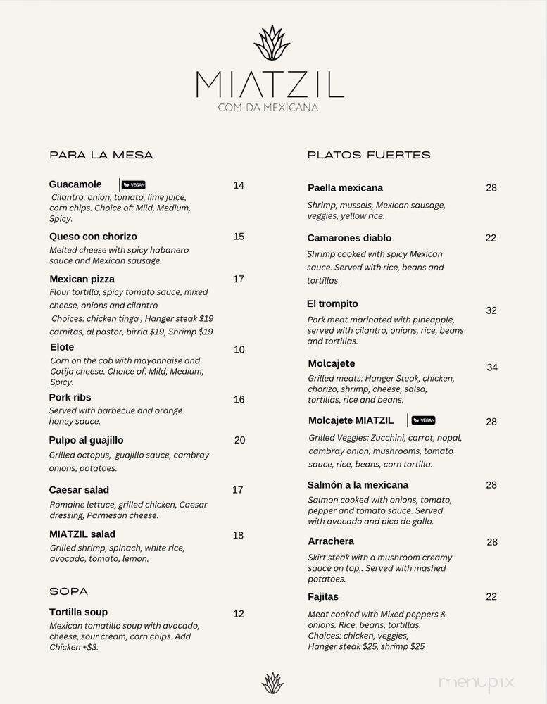 Miatzil - Brooklyn, NY menu_pic