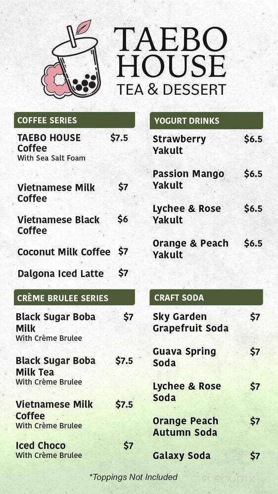 Taebo House - Arlington, TX menu_pic
