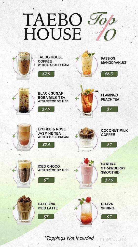 Taebo House - Arlington, TX menu_pic