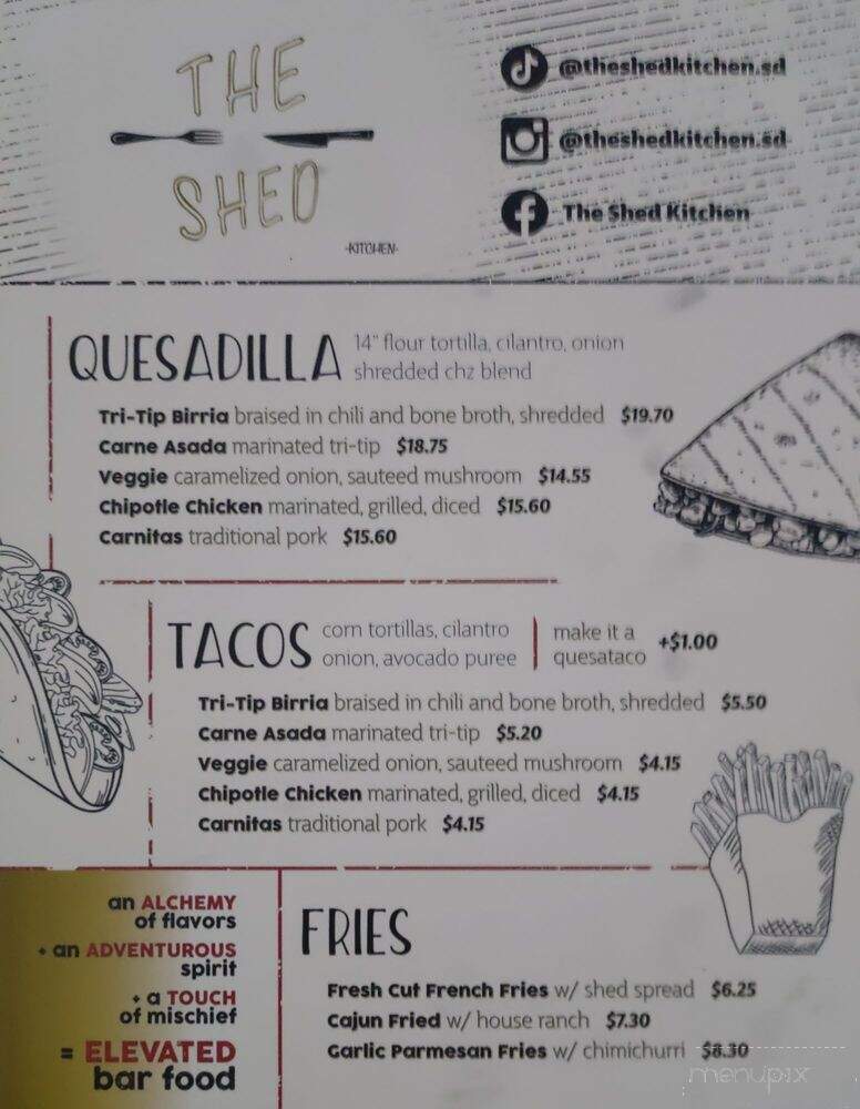 The Shed - San Diego, CA menu_pic
