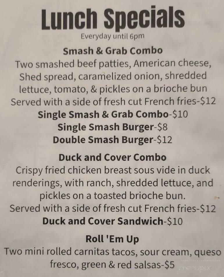 The Shed - San Diego, CA menu_pic