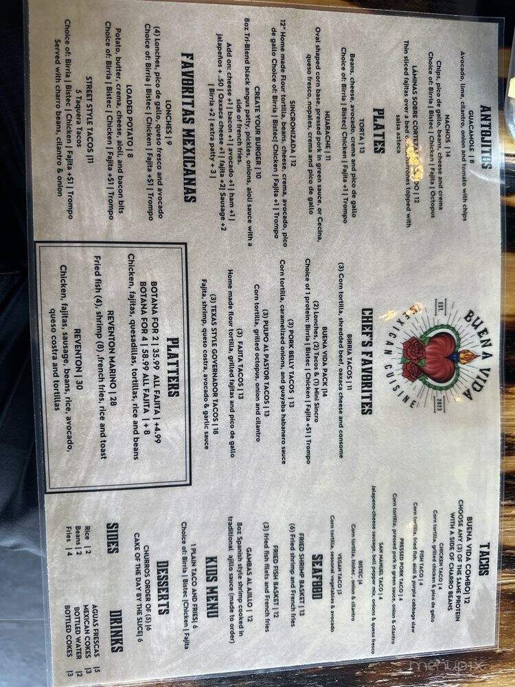 Buena Vida Mexican Cuisine - Mission, TX menu_pic