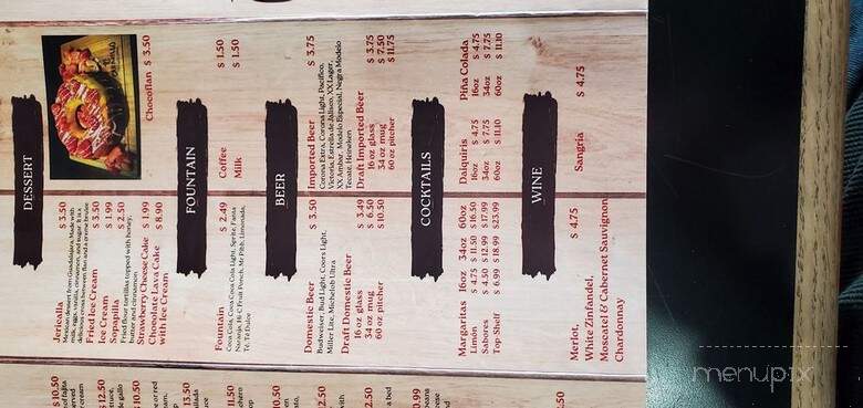 Carajillo Mexican Grill - Poteau, OK menu_pic