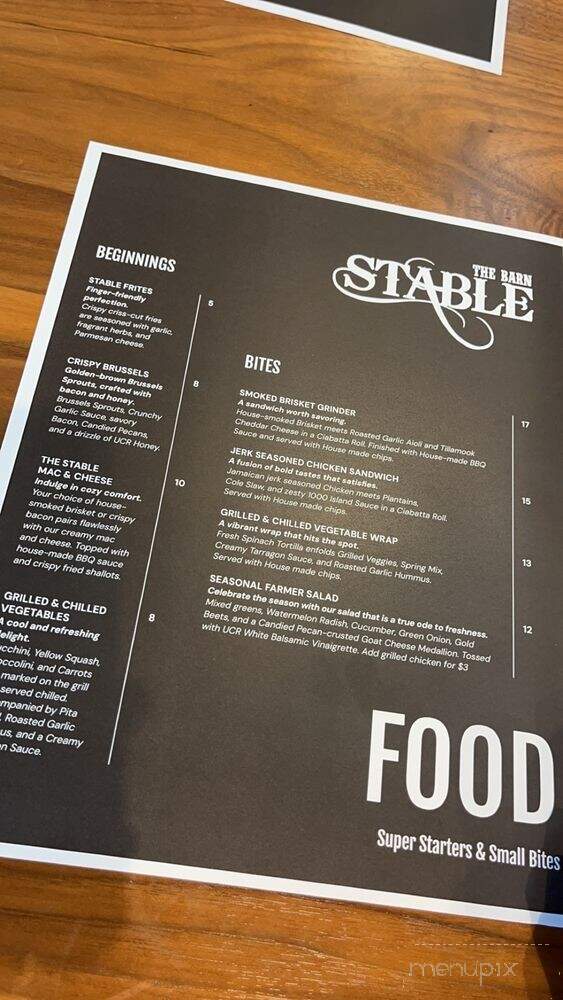 The Stable - Riverside, CA menu_pic