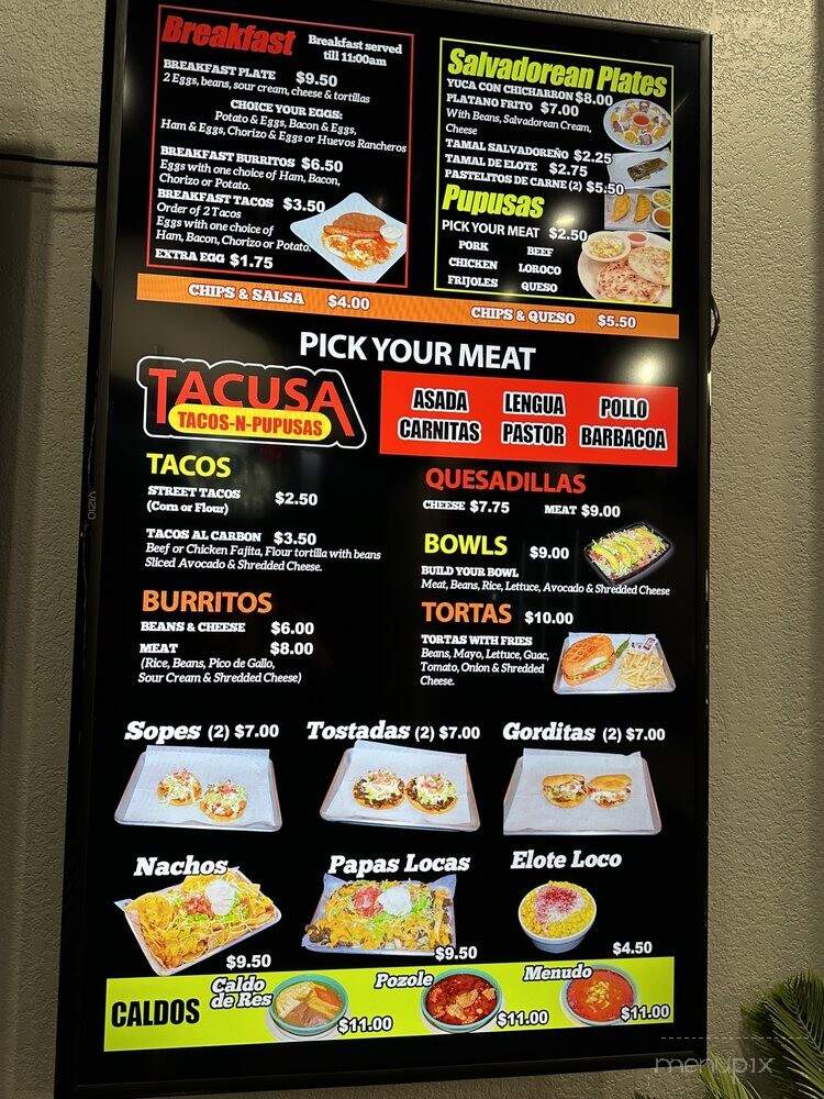Tacusa - Hurst, TX menu_pic