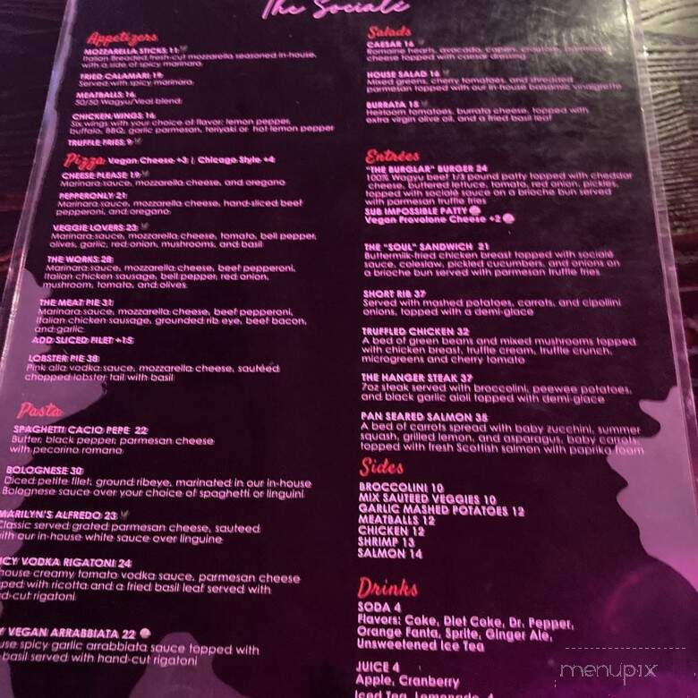 The Sociale - Los Angeles, CA menu_pic