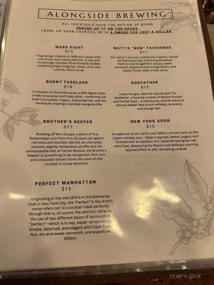 Alongside Brewing - Charlotte, NC menu_pic