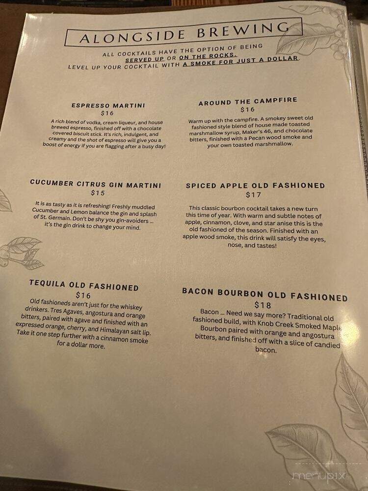 Alongside Brewing - Charlotte, NC menu_pic