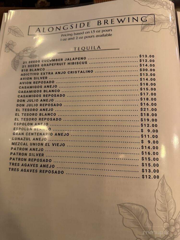 Alongside Brewing - Charlotte, NC menu_pic