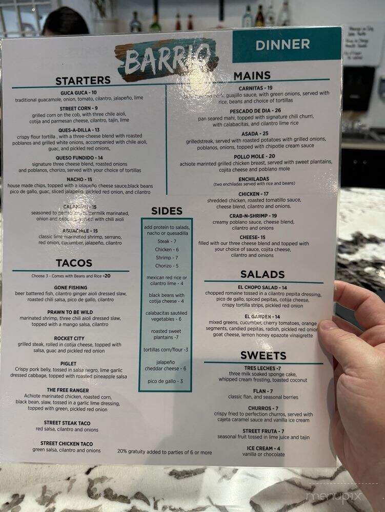 Barrio Modern Mexican Cuisine - Madison, AL menu_pic