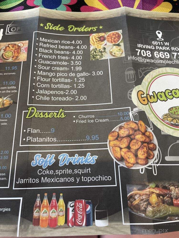 Gwacamole Restaurant - Chicago, IL menu_pic