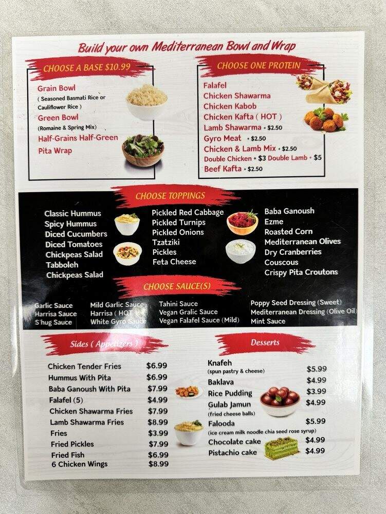 Falafel Kabob Mediterranean Grill - Frederick, MD menu_pic