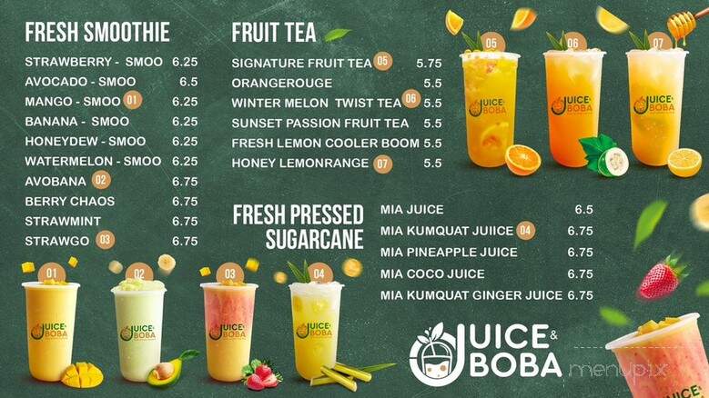 Juice & Boba - Thousand Oaks, CA menu_pic