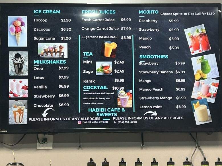 Habibi Cafe & Sweets - Dublin, OH menu_pic