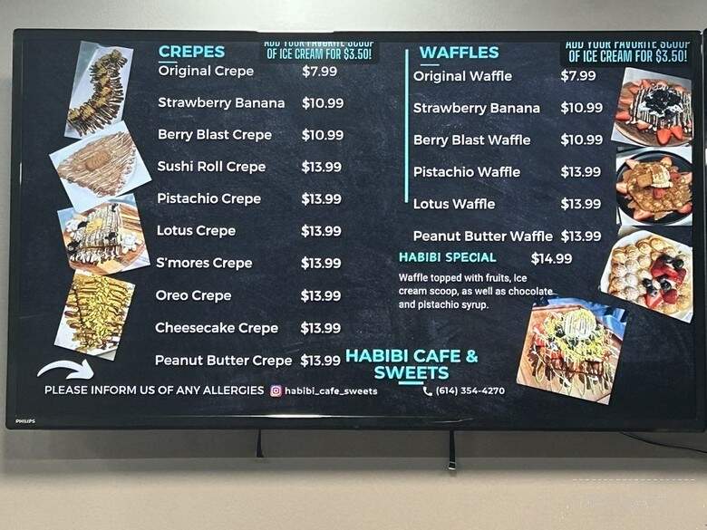 Habibi Cafe & Sweets - Dublin, OH menu_pic