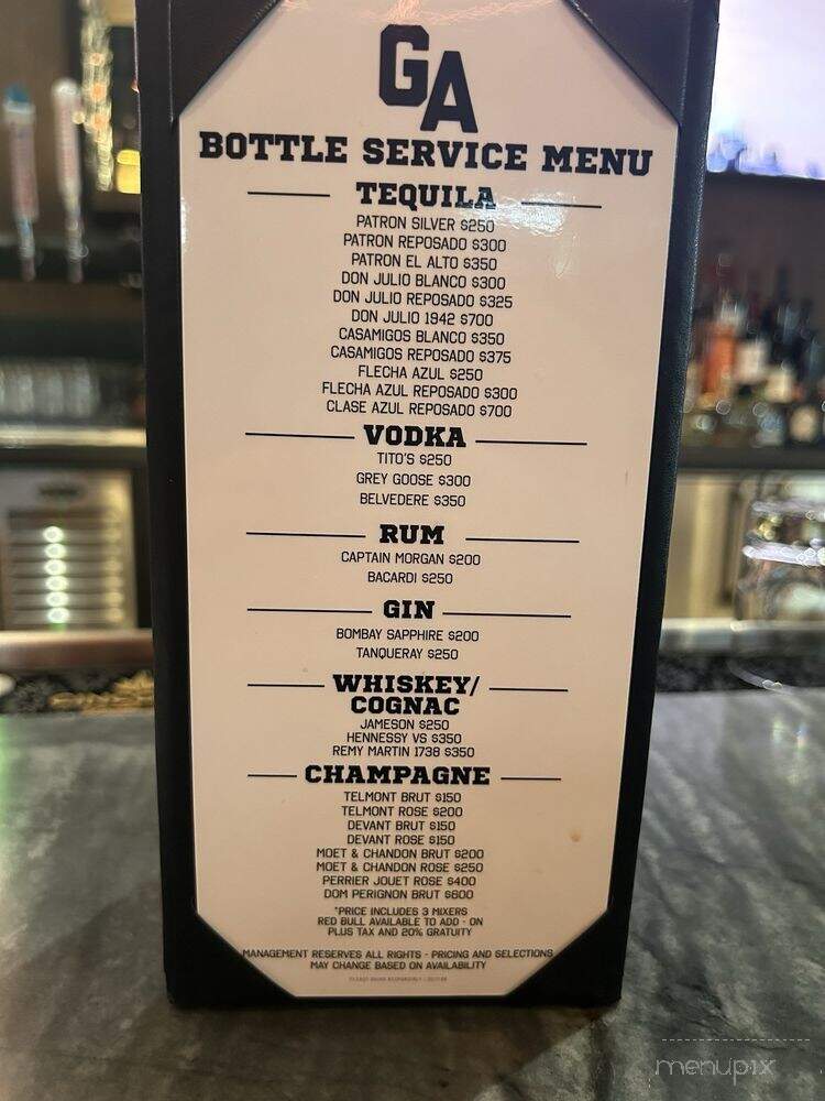 General Admission - Las Vegas, NV menu_pic