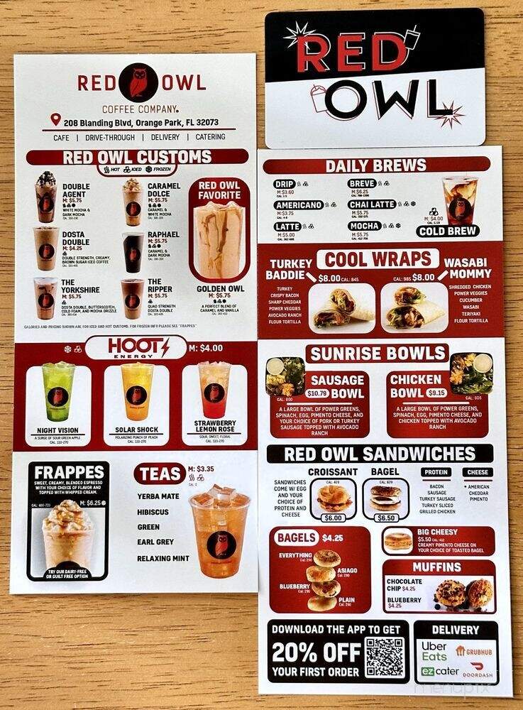 Red Owl Coffee Company - Orange Park, FL menu_pic