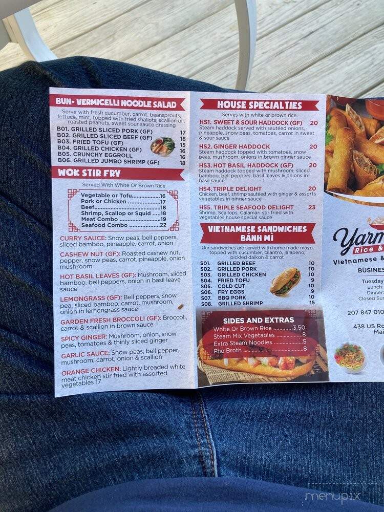 Yarmouth Rice and Noodles - Yarmouth, ME menu_pic