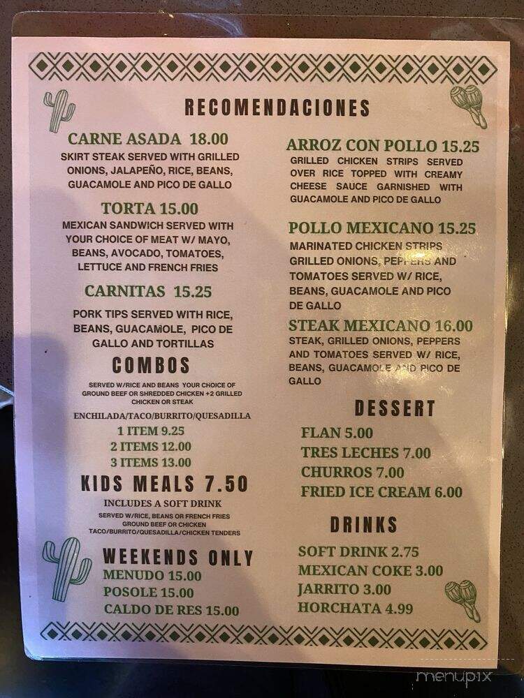 El Heredero Mexican Food - Titusville, FL menu_pic