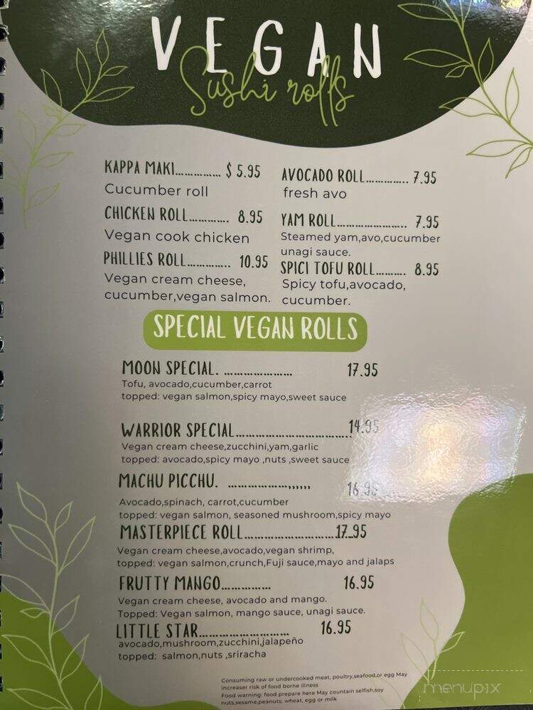 Oyuki Sushi Peruvian & Japanese Fusion - Santa Cruz, CA menu_pic