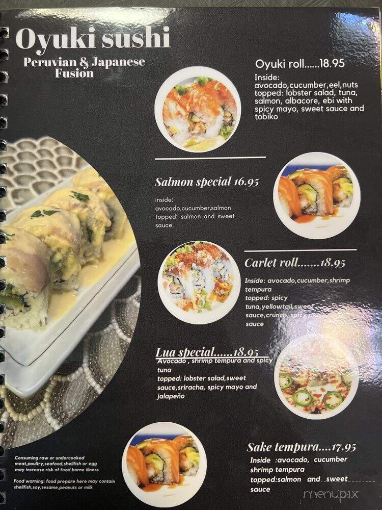 Oyuki Sushi Peruvian & Japanese Fusion - Santa Cruz, CA menu_pic