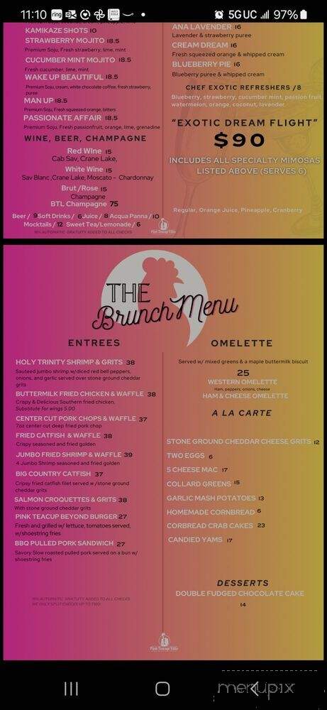 Pink Teacup Villa - Los Angeles, CA menu_pic